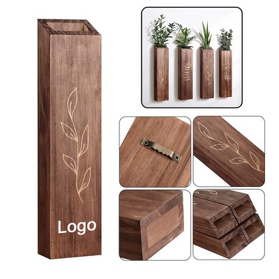4pcs Set Modern Boho Wood Indoor Wall Decor Planter Farmhouse Pocket Vases