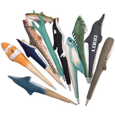 Adorable Graphic Wooden Engraved Pen