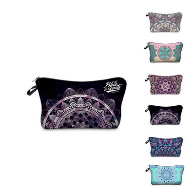 Mandala Flower Cosmetic Travel Bag