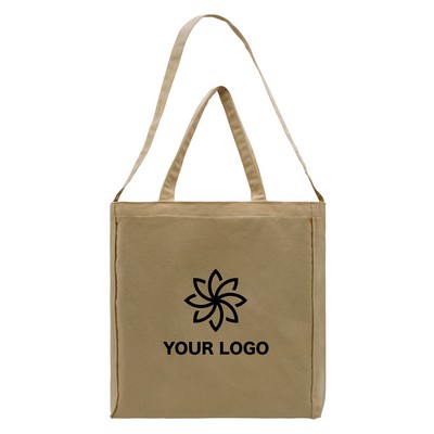 Natural Canvas T-Bottom Shoulder Carry Tote