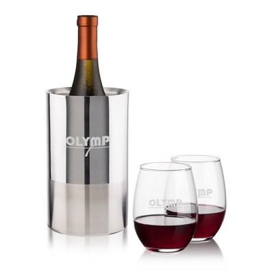 Catania Wine Cooler & Stanford Stemless Wine Set