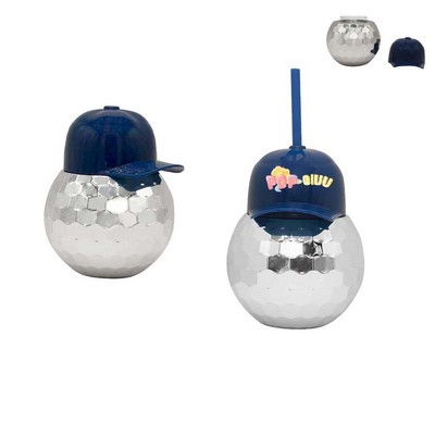 20oz Disco Ball Straw Cup with Baseball Cap Lid