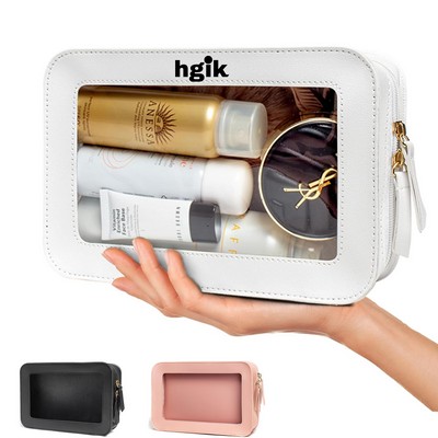 Rectangle Clear Makeup Bag Organizer with Zipper