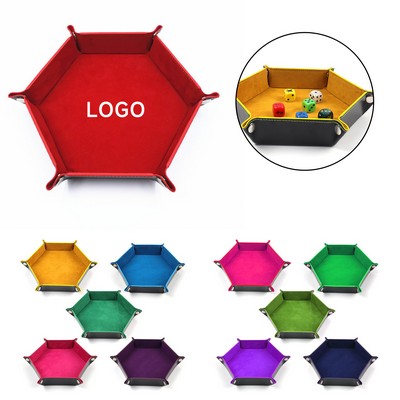 Portable Hexagon Folding Dice Rolling Tray