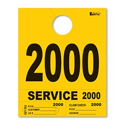 2000-2999 Heavy Brite™ Yellow Premium Service Dispatch Number Tag