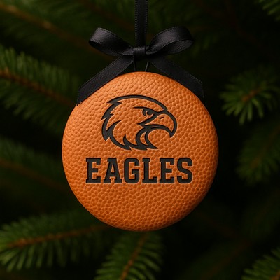 Wood and Leatherette Sports Ornament