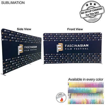 EuroFit Tension Fabric Straight Wall Display Kit, Double Sided Graphics (15'W x 8'H)