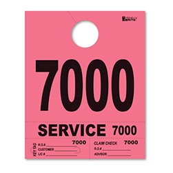 7000-7999 Heavy Brite™ Pink Premium Service Dispatch Number Tag