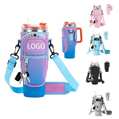 Water Bottle Holder Carrier Bag with Phone Pocket