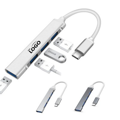 Ultra Slim Type C USB 3.0 Hub 4 Ports Works