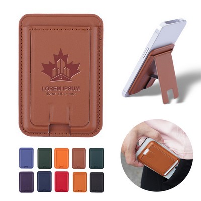 Magnetic PU Leather Phone Card Holder with Stand