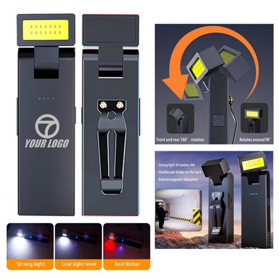 Mini USB Portable Rotating Tactical Magnetic Flashlight