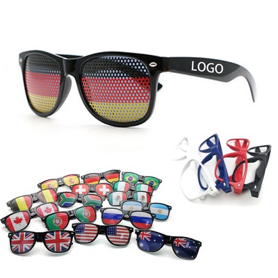 Pinhole Flag Sticker Party Sunglasses