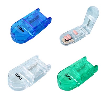 Portable Plastic Pill Case W/ Pill Splitter