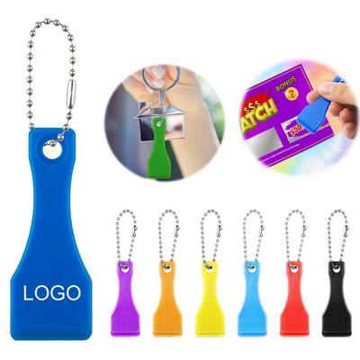 Plastic Lottery Scraper With Bead Chain