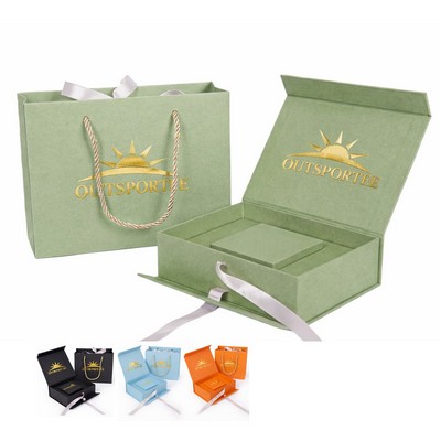 Magnetic Flip-Top Handle Gift Box with Inner Jewelry Case