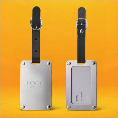 Leather Strap Stainless Steel Luggage Tag