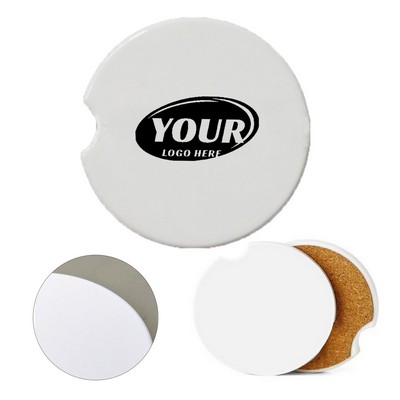 Round Ceramic Cup Coaster For Car