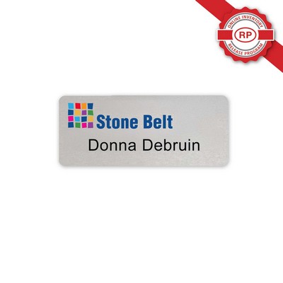 USA Made Eco-Friendly UV Full Color Aluminum Badges (1.25" x 3.00" Inches) - logo only