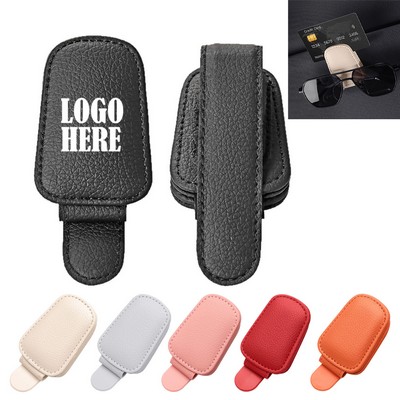 PU Leather Car Glasses Clip