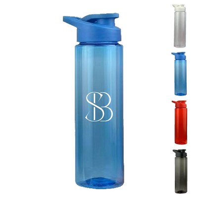24 oz Translucent Pop Top Water Bottle – Reusable Promotional Gym & Travel Bottle
