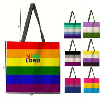 Colorful Rainbow Canvas Handle Bag