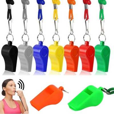 ABS Plastic Whistle w/ Lanyard
