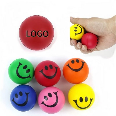 Mini PU Foam Smile Face Stress Ball Squeeze Toy