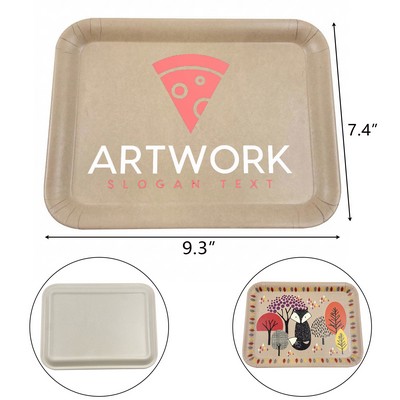 Biodegradable Wheat Straw Food Tray with Custom Print