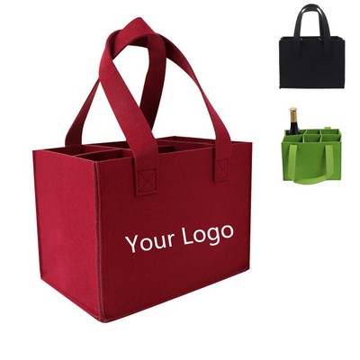 Non-Woven Reusable Felt Wine Bag with Handle