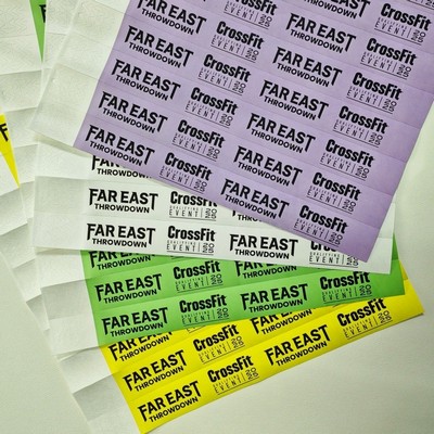 1" Solid Color Paper Wristband Funfair Water Resistant Tear Resistant Wristbands