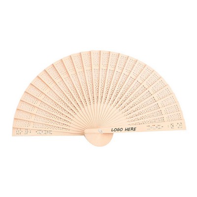 Portable 8" Wooden Hand Fan