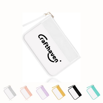 Leather Transparent Cosmetic Pouch