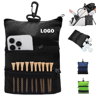 Portable Golf Tee and Ball Pouch Organizer
