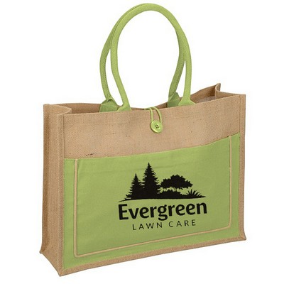 Natural Jute Tote Bag- 13.75" x 18" x 5.5"