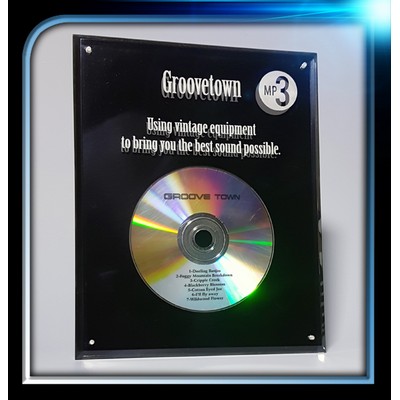 Black Background Acrylic Entrapment Plaque w/Recessed Area (8"x10"x 3/8")