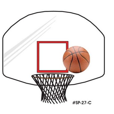 Basketball Goal Acrylic Coaster w/Felt Back
