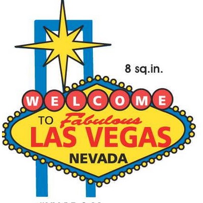 Las Vegas Sign Magnet w/ Full Magnetic Back (8 Square Inch)