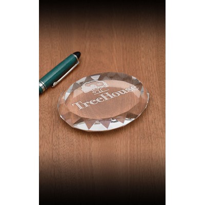 Faceted Oval Paperweight Award