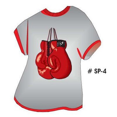Boxing Gloves T-Shirt Acrylic Coaster w/Felt Back