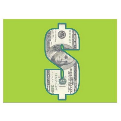 Dollar Sign $100 Bill Metal Photo Magnet (2.5"x3.5")
