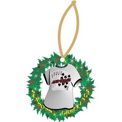 Spades Royal Flush T-Shirt Wreath Ornament w/ Black Back (4")