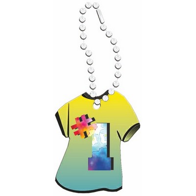 #1 Promotional T-Shirt Key Chain w/ Black Back (4 Square Inch)