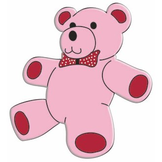 Teddy Bear Promotional Magnet w/ Strip Magnet (4 Square Inch)