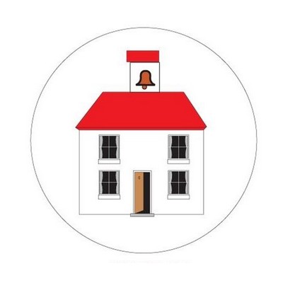 School House Round Metal Photo Magnet (2 1/2")