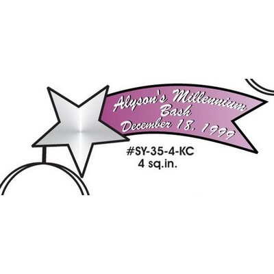 Star Banner Executive Key Chain w/Mirrored Back (4 Square Inch)