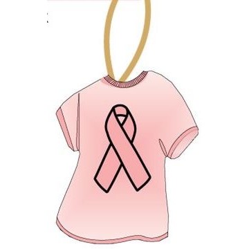 Awareness Ribbon T-Shirt Promotional Ornament w/ Black Back (4 Square Inch)