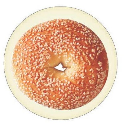 Sesame Bagel Round Metal Photo Magnet (2 1/2")