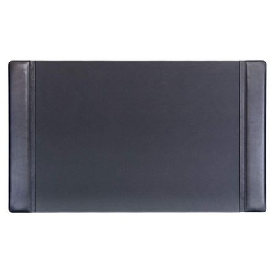 Classic Black Leather Side Rail Desk Pad (34"x20")
