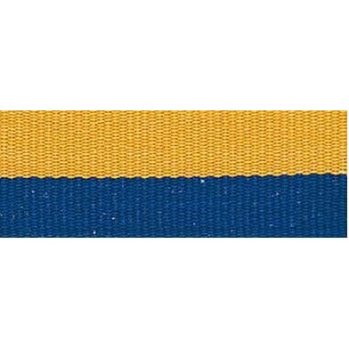 "V" Neck Ribbon - Blue/Gold - Snap Clip - 1-1/2" Wide x 32" Long